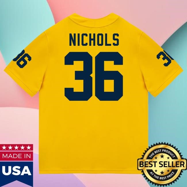 Michigan Wolverines #36 Josh Nichols Student Athlete Maize Football Jersey T Shirt The M Den Shop