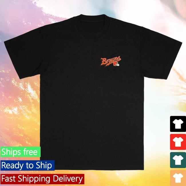Official Unisex Born x Raised Black Cleveland Browns Pro Script Tshirt