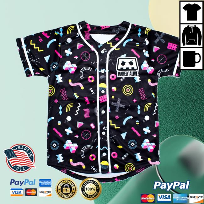 Barely Alive 413 Black Baseball Jersey
