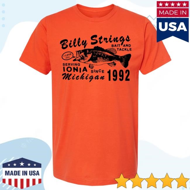 Official Billy Strings Merch Store Shop Billy Strings Bait & Tackle Hot Shirt (Oxford Pennant)