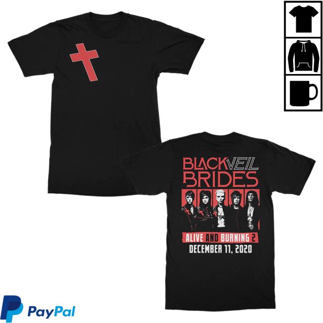 Official Black Veil Brides Merch Store Black Veil Brides 12/11 Event T-Shirt Black Veil Brides Clothing Shop
