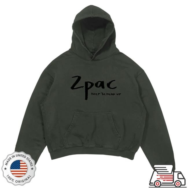 Official 2Pac Merch Store 2Pac Keep Ya Head Up Dark Green Sweatshirt