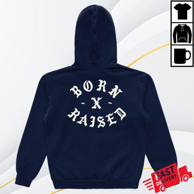 Official Born X Raised + Yankees Rocker Hoody: Navy