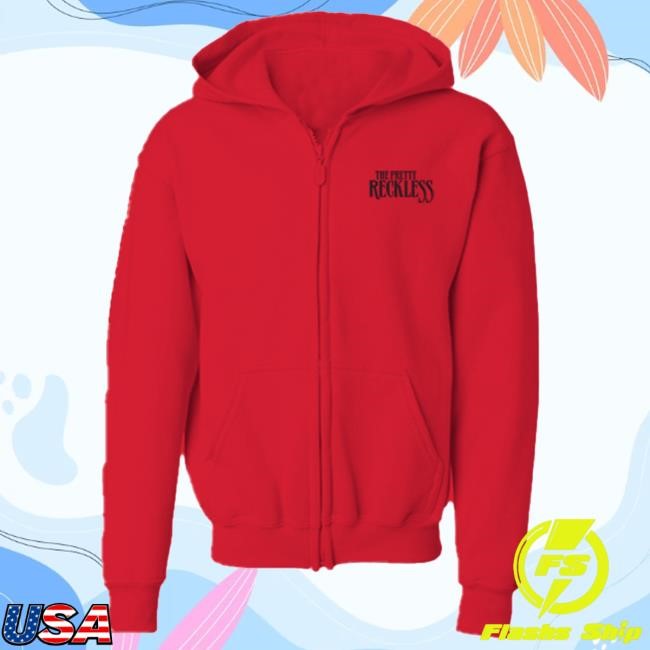 Death By Rock and Roll Kids Red Zip Up Hoodie Pretty Reckless