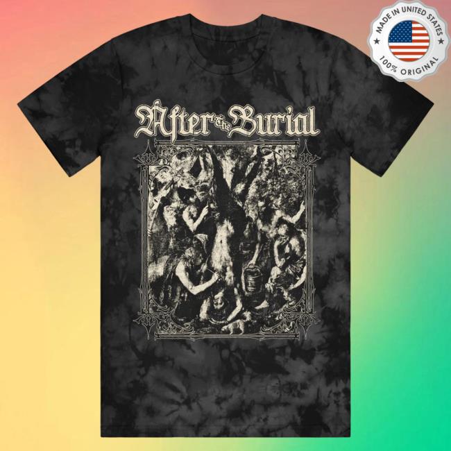 Official After The Burial Merch Flaying Crystal Wash Black Tie Dye Hoodies