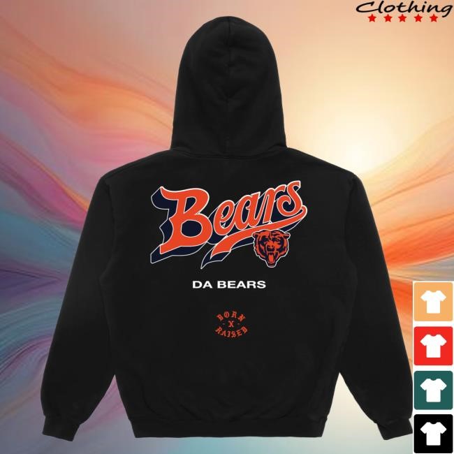 Official Born X Raised Clothing Born X Raised + Bears Pro Script T Shirt: Black NFL 2025 Kickoff