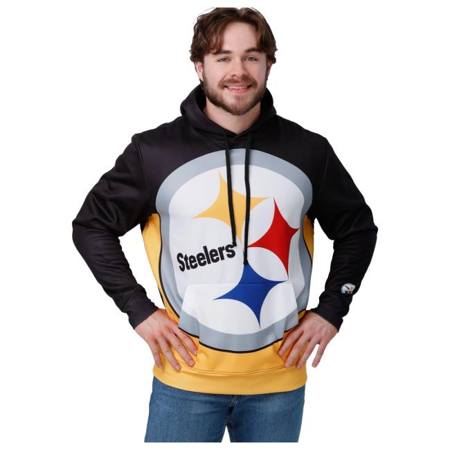 Official Foco Merch Store Shop Foco Pittsburgh Steelers Bold Logo Hooded Sweatshirt Foco Apparel Clothing