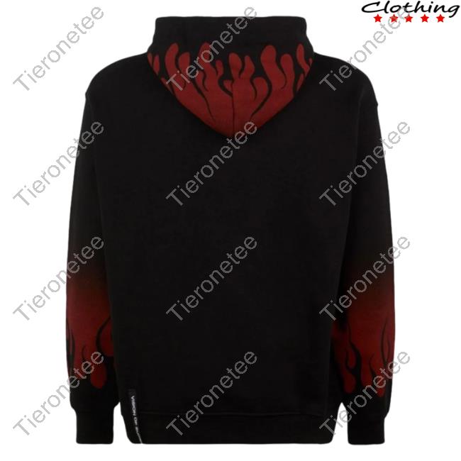 Official Vision Of Super Red Negative Flames Black Hoody