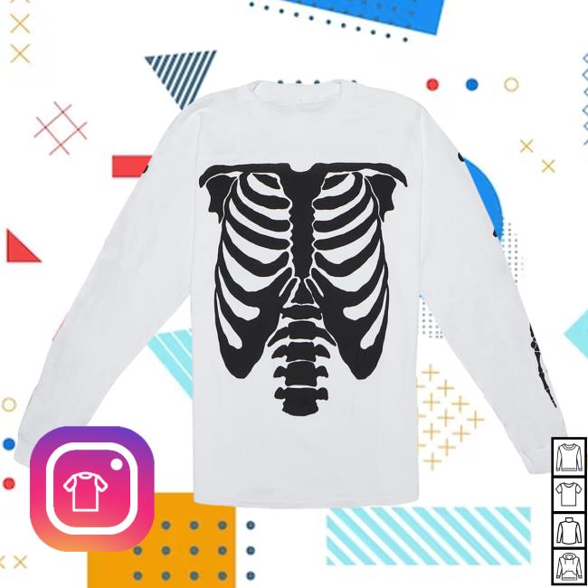 Official Playboi Carti Merch Playboi Carti Die Lit Tour Ribcage Long-Sleeve White PlayboiCarti Clothing Shop Store