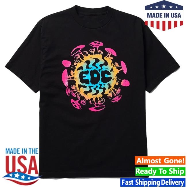 Official EDC Merch Shop Gradient Waves Lineup Tee Shirt