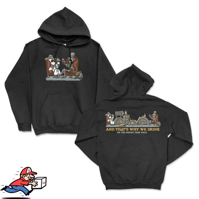 Official Atwwd Merch And Thats Why We Drink Merch On The Rocks 2023 Tour Tees (Black)