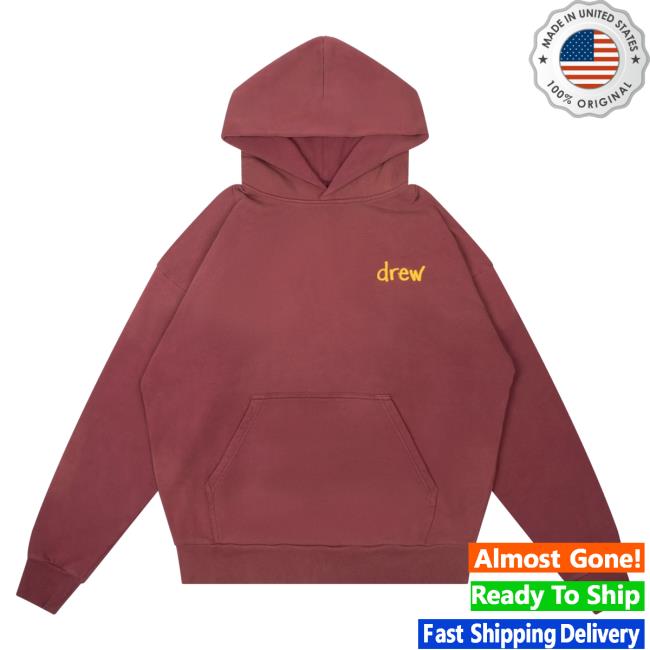 Official Drew House Merch Store Shop Scribble Crew Faded Maroon Drew House Apparel Clothing