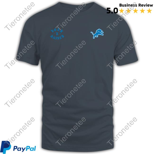 Official Detroit Lions Born X Raised Silver Detroit Lions Pullover Shirts