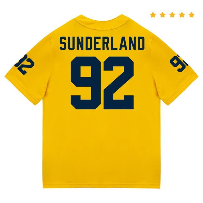 Michigan Wolverines #92 Beckham Sunderland Student Athlete Maize Football Jersey Top Shirt The M Den Shop Official