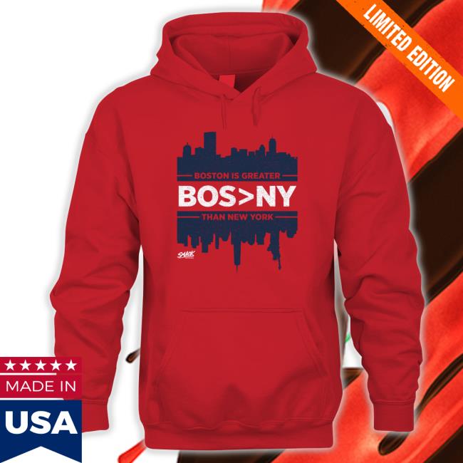 Boston is Greater than New York BOS>NY Hoodies