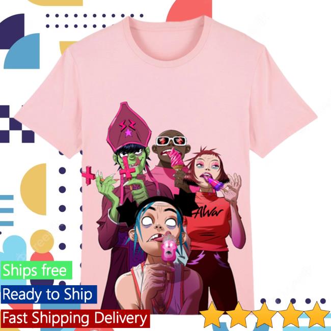 Official Pink Lollies Gorillaz Tee Shirt