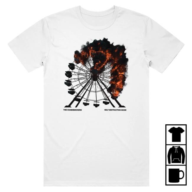 Official The Chainsmokers Merch The Chainsmokers Flaming Ferris Wheel Tee