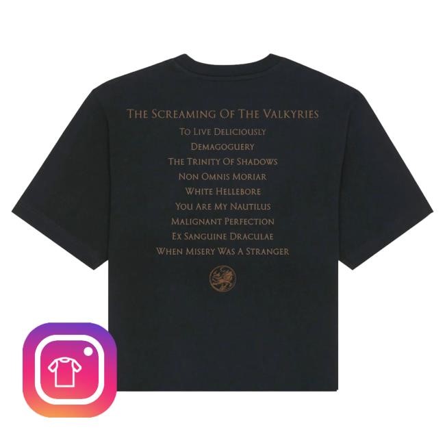 Official Night Shift Merch Store Cradle Of Filth - Valkyrie Sigil ladies crop Top Shirt Nightshift Merch