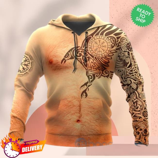 Official Banantees Vikings Fury Tattoos Real All Over Printed 3D Long Sleeve T Shirt