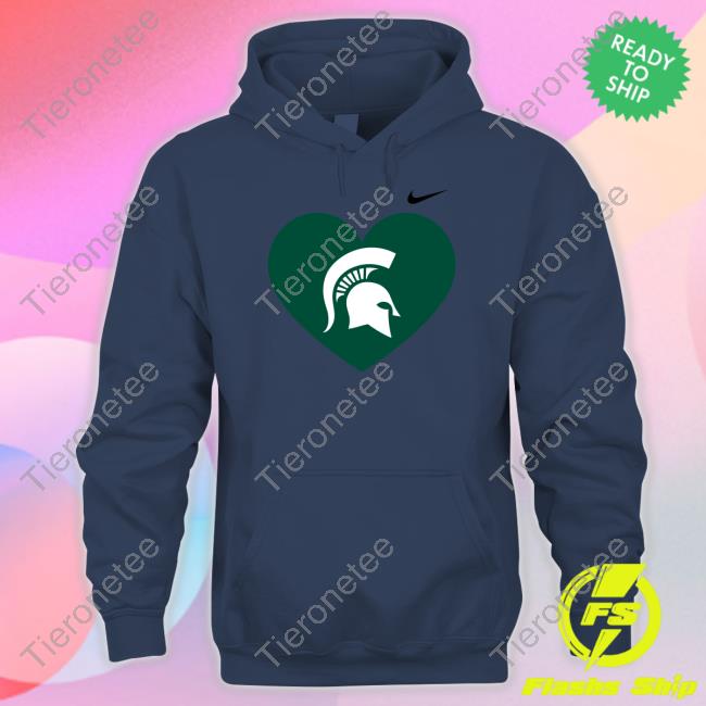 Michigan Women’s Basketball Michigan State Spartans Heart Long Sleeve Tee East Lansing Big Ten Network David Harns