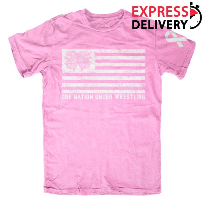 Official Black And Brave One Nation Under Wrestling - Limited Edition Pink Tshirt