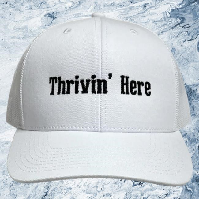 Official Gavin Adcock White Thrivin' Hat Official Gavin Adcock Merch Store White Thrivin' Hat