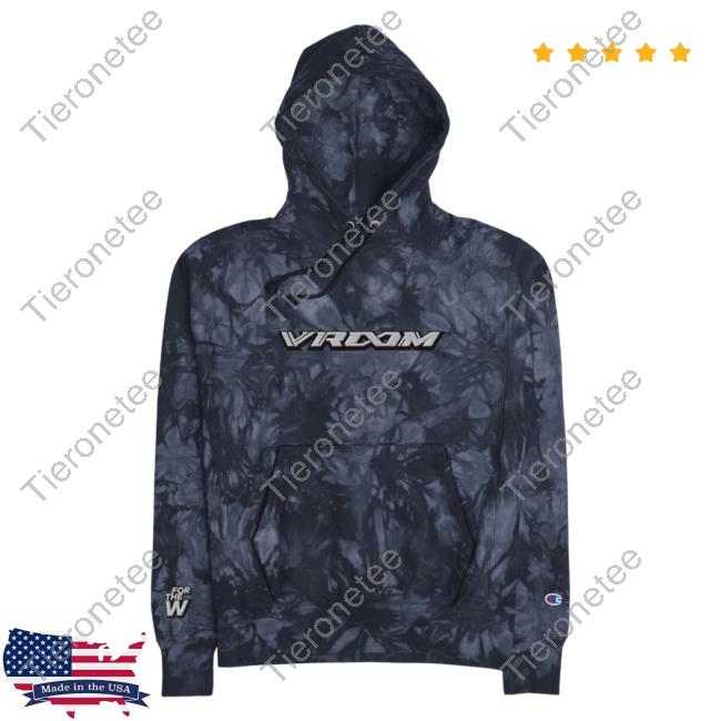 Official Vroom X For The Dub Unisex Champion Tie-Dye Crew neck Sweatshirt Navy