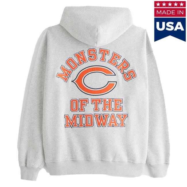 Official Abercrombie And Fitch Clothing Chicago Bears Graphic Hood NFL by Abercrombie