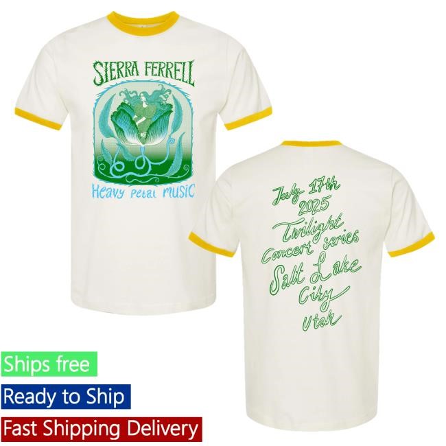 Official Sierra Ferrell Merch Heavy Petal Yellow Ringer SLC Tees