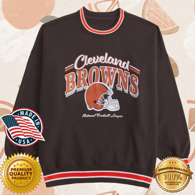 Official Abercrombie And Fitch Store Cleveland Browns Vintage Sunday Crew Neck Sweatshirt NFL by Abercrombie