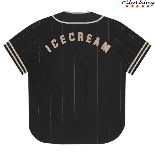 Official Billionaire Boys Club Clothing IC Baseball Jersey Black Top Shirt Bbc Ice Cream