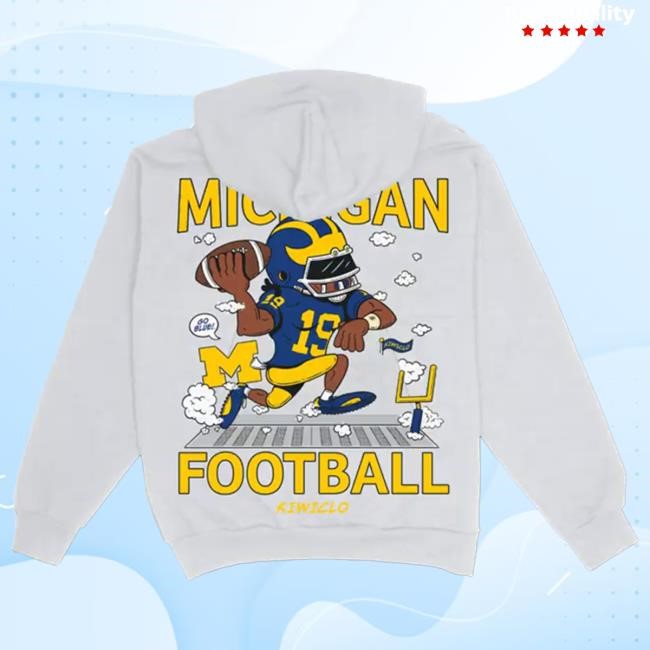 Official Kiwiclo X Bryce Underwood Michigan FootBall White Hoodie