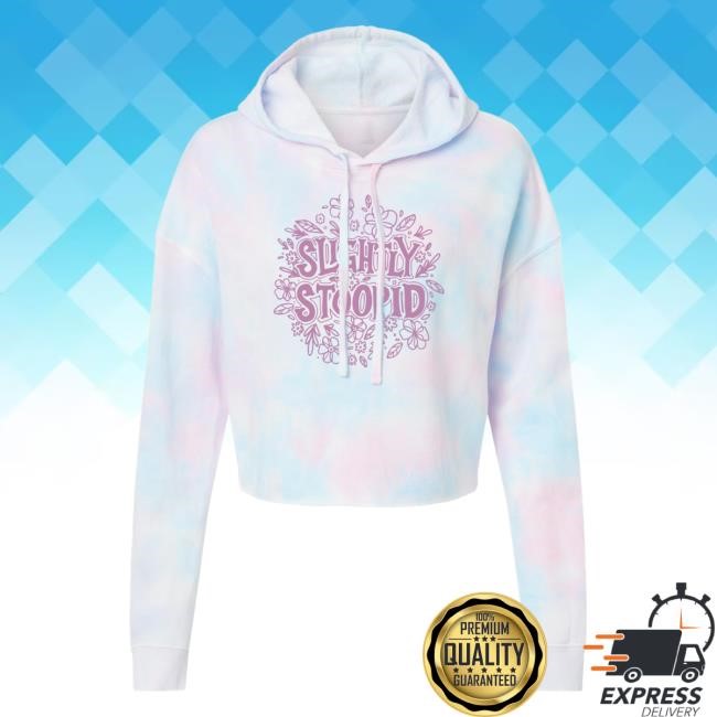 Official Slightly Stoopid Merch Store Shop Ladies Tie Dye Flowers Crop Sweatshirt