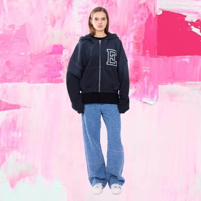 Official Erl Varsity Zip Hoodie Erl Varsity