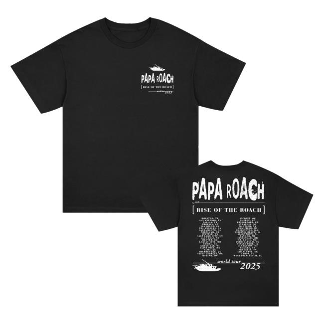 Papa Roach Rise Of The Roach 2025 North American Tour New T-Shirt – Papa Roach Merch
