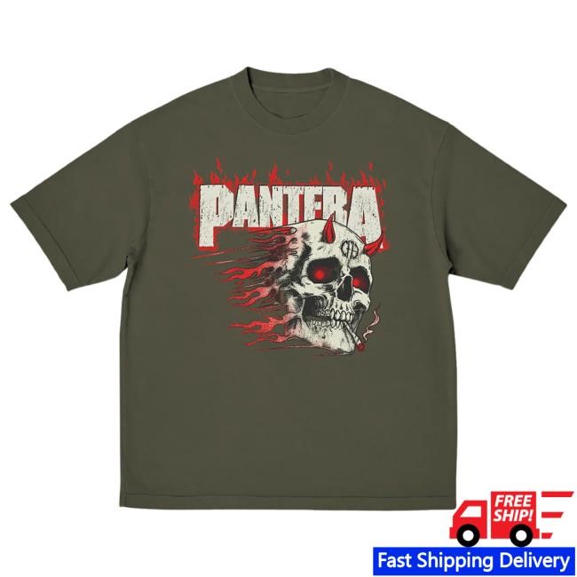 Pantera Smoking Skull 2025 Tour Tshirt | Pantera Merch Store Official