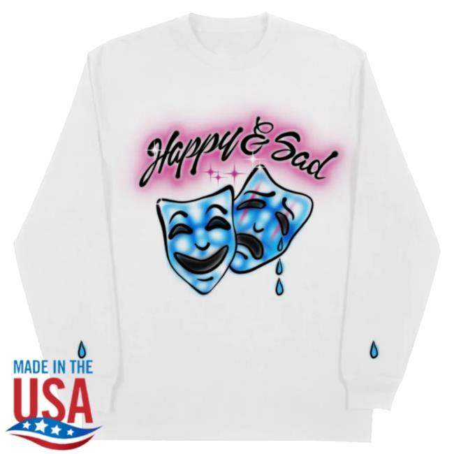 Official Kacey Musgraves Merch Store KaceyMusgraves Happy & Sad Airbrush Longsleeve Kacey Musgraves Apparel Clothing Shop