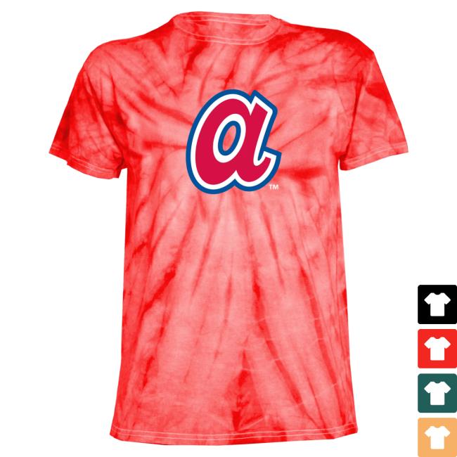 Official Dicks Sporting Goods Stitches Atlanta Braves Red Tie Dye Top Shirt Dickssportinggoods Tie-Dye