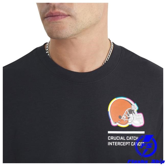 Official Men's Nike Black Cleveland Browns 2025 NFL Crucial Catch Top Shirt