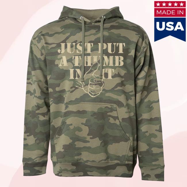 Official Kentucky Ballistics Merch Bunker Branding Kentucky Ballistics Just Put A Thumb In It Hoody Camo BunkerBranding KentuckyBallistics
