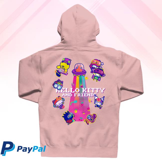 Official Sanrio Apparel Clothing Merch Store Shop Girl X Sanrio Kawaii Arcade Friends Sweatshirt (Dusty Pink)