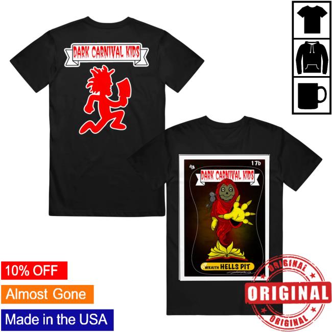 Official Icp Merch Clothing Store Insane Clown Posse Dark Carnival Kids Hell's Pit Black Shirt