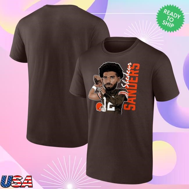 Official Men's Shedeur Sanders Brown Cleveland Browns Graphic Player Hot Shirt