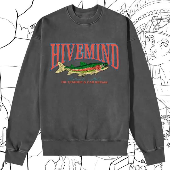 Official Hivemind Merch Hivemind X Copes Collection Hivemind French Terry Stitched Fish Pullover Hoodie