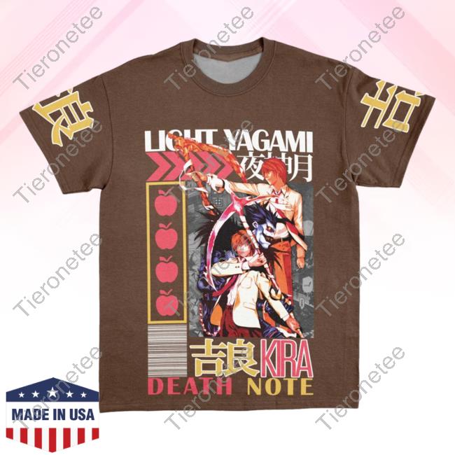 Official Anime Ape Clothing Light Yagami Death Note Streetwear Shirt 2023 Animeape