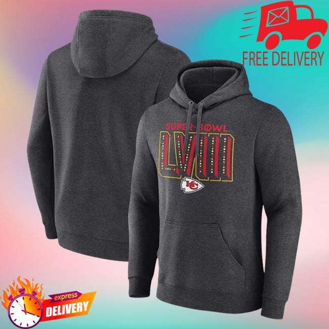 Official Rally House Merch Store RallyHouse Kansas City Chiefs Mens Charcoal 2023 Super Bowl Bound Local Long Sleeve Crewneck Sweatshirt Rally House Apparel Clothing Shop