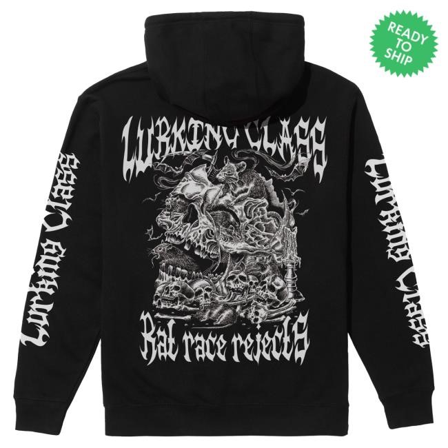 Official Lurking Class Clothing Merch Shop Rat Race Pullover Hoodie - Black LurkingClass
