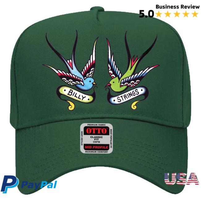 Official Billy Strings Merch Store Shop Billy Strings Green Birds Hat (Julian Bast)