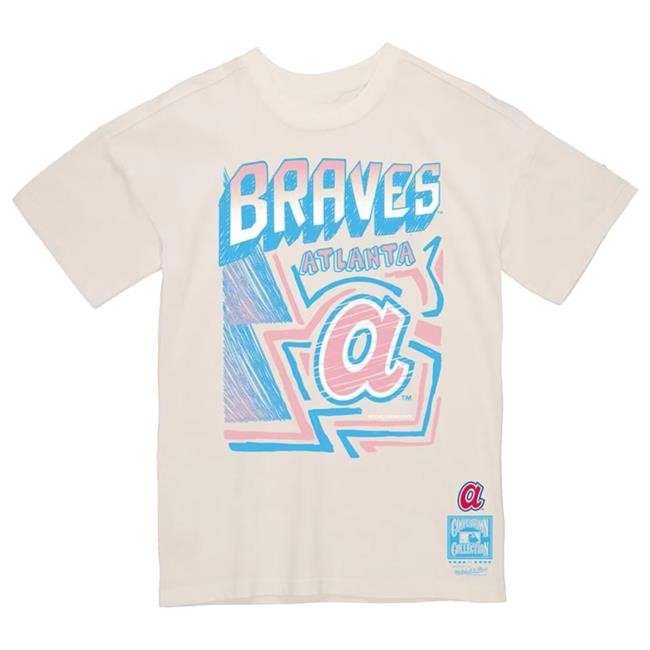 Mitchell And Ness Atlanta Braves Sidewalk Sketch Tee MLB Baseball MLB