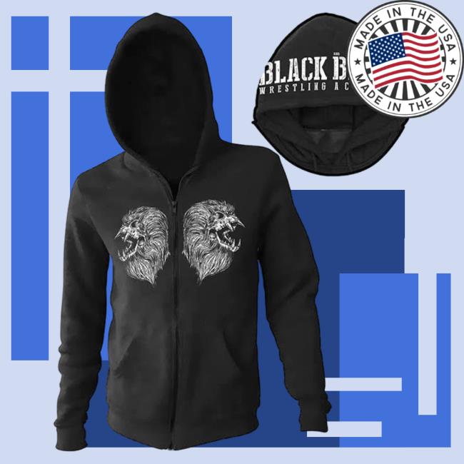 Black And Brave Double Lions - Zip Up Pull Over Hoodie
